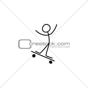 Man Skating on Skateboard Icon