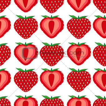 Seamless pattern of strawberry fruit