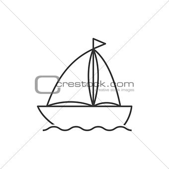 Boat line icon