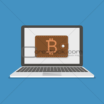 Flat modern design concept of cryptocurrency technology, bitcoin exchange, bitcoin mining