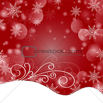 Merry Christmas and a Happy New Year. Glowing snowflakes on the