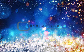Christmas background with silver sparkly crystals