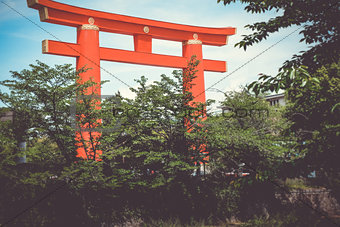 Heian Shrine torii gate, Kyoto, Japan