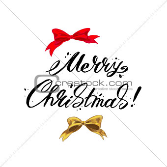 Merry Christmas lettering on a white background. Vector illustration