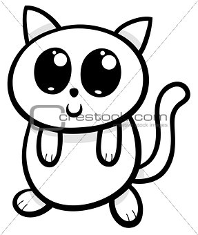 cartoon kawaii cat or kitten illustration