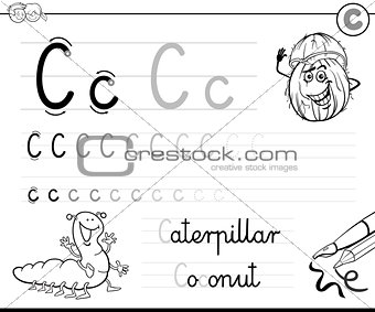 learn to write letter C workbook for kids