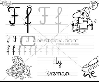 learn to write letter F workbook for kids