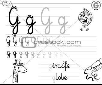 learn to write letter G workbook for kids