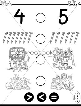 greater less or equal game coloring book
