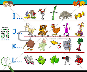 first letter of a word workbook game