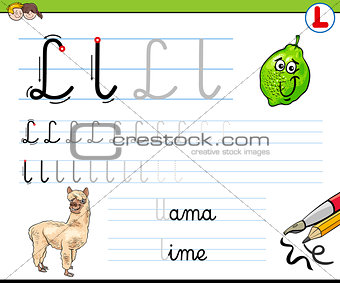 how to write letter L worksheet for kids