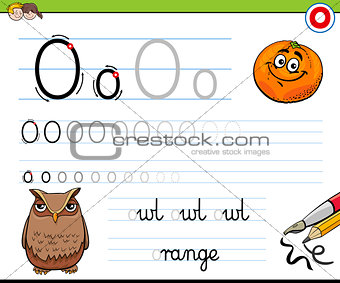 how to write letter O worksheet for kids