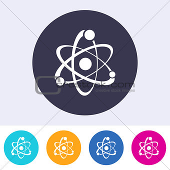 Single vector atom sign icon