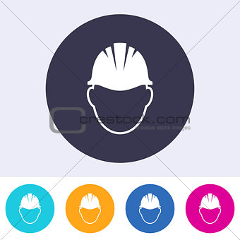 Vector abstract safety helmet sign icon