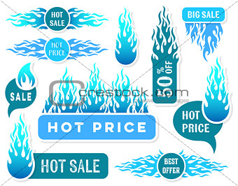Hot price winter sale text labels