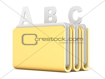 Three computer folders with ABC files 3D