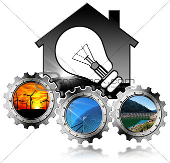 Renewable Resources - House with Light bulb