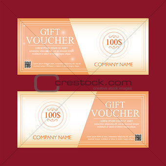 gift voucher 100 dollars, special present, two text labels