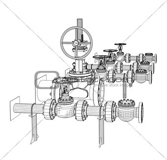 Wire-frame industrial valves