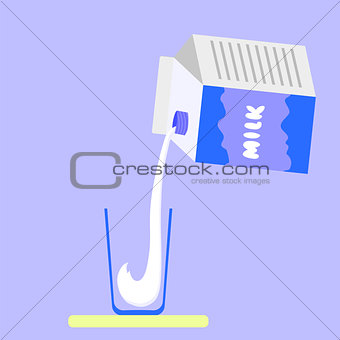 Cup of Milk on Blue Background
