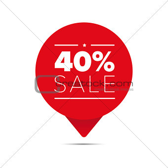 Fourty percent sale offer tag