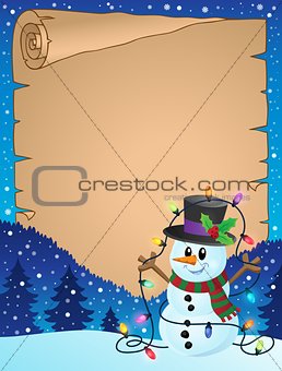 Parchment with Christmas snowman theme 3