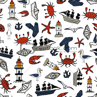 sea pattern With small drawings. Vladivostok