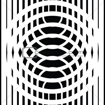 Black and white circular lines