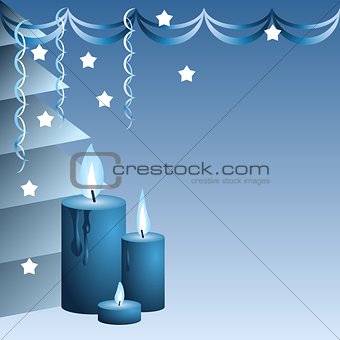 Blue Christmas candles