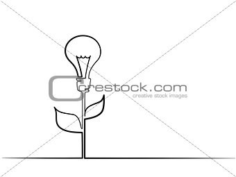Electic bulb with leaves