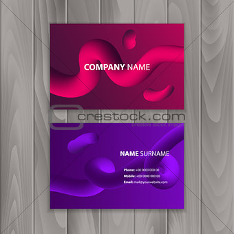 Business cards with colorful, abstract background. Vector illustration