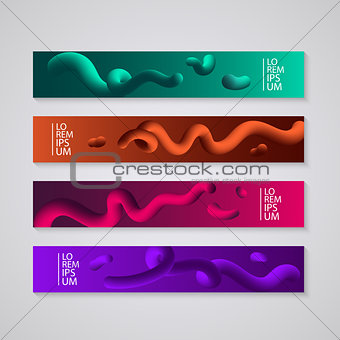 Banners for your website with colorful abstract cover. colorful Fluid on gradient background. Eps10 vector illustration.