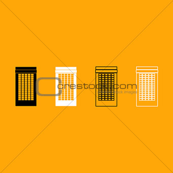 Building black and white set icon.