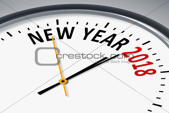 clock with new year 2018