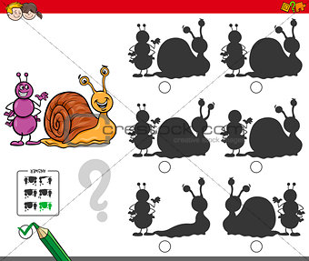 educational shadow game with ant and snail