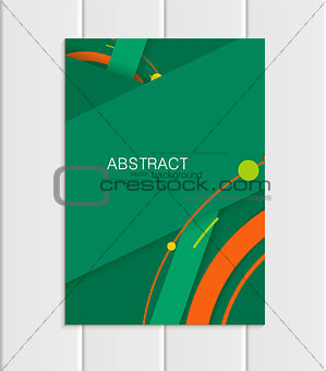 Vector green brochure A5 or A4 format material design element corporate style