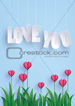 Greeting card of love and Valentine's Day.