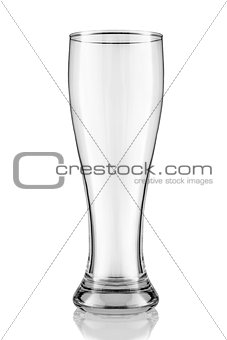 High beer glass isolated on white background