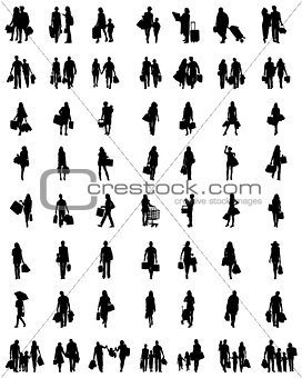 silhouettes of shopping