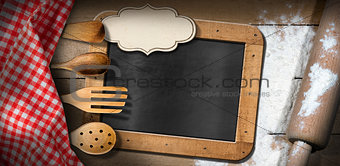 Blackboard - Flour - Rolling Pin - Kitchen Utensils