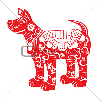 Red Dog. Chinese New Year Zodiac Symbol 2018.