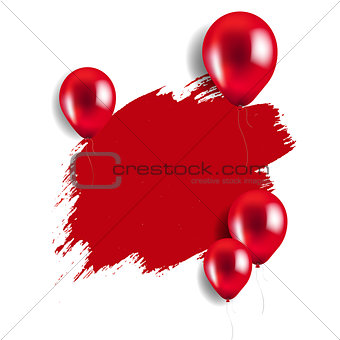 Red Blot With Balloons