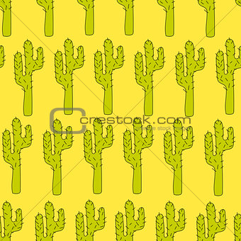 Vector seamless pattern with cactuses - design print, poster, card, textile