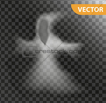 Ghost on a transparent background. Halloween concept. Vector illustration.
