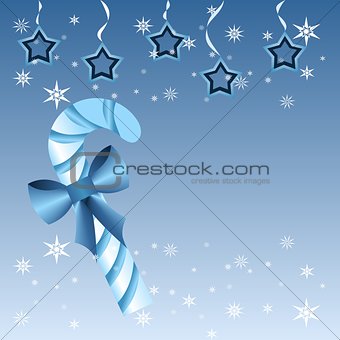 Blue Christmas candy cane