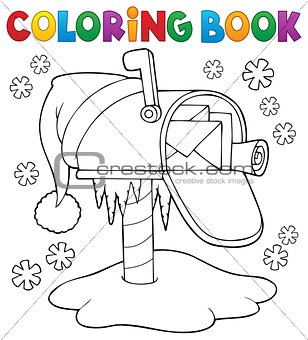 Coloring book Christmas mailbox