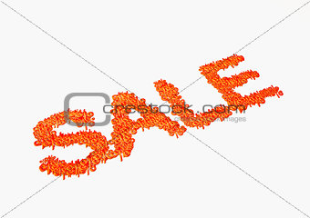 Dimensional inscription of SALE. 3D rendering.