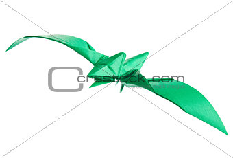 Green pterodactyl of origami