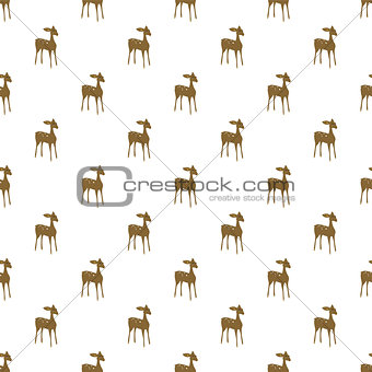 Deer cartoon vector seamless pattern.