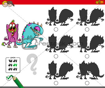 educational shadow activity with monsters